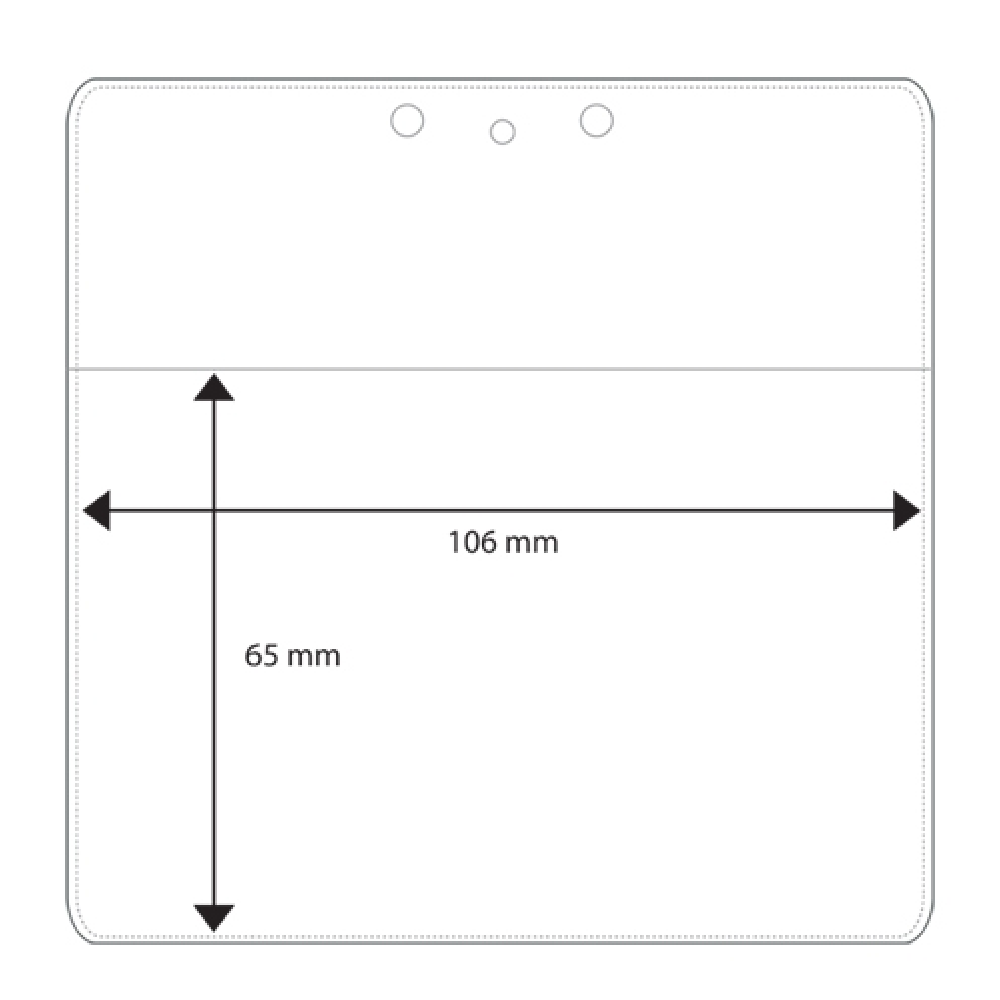 Plastficka horisontell 106 x 65 mm <br> Art.nr 16623-0000