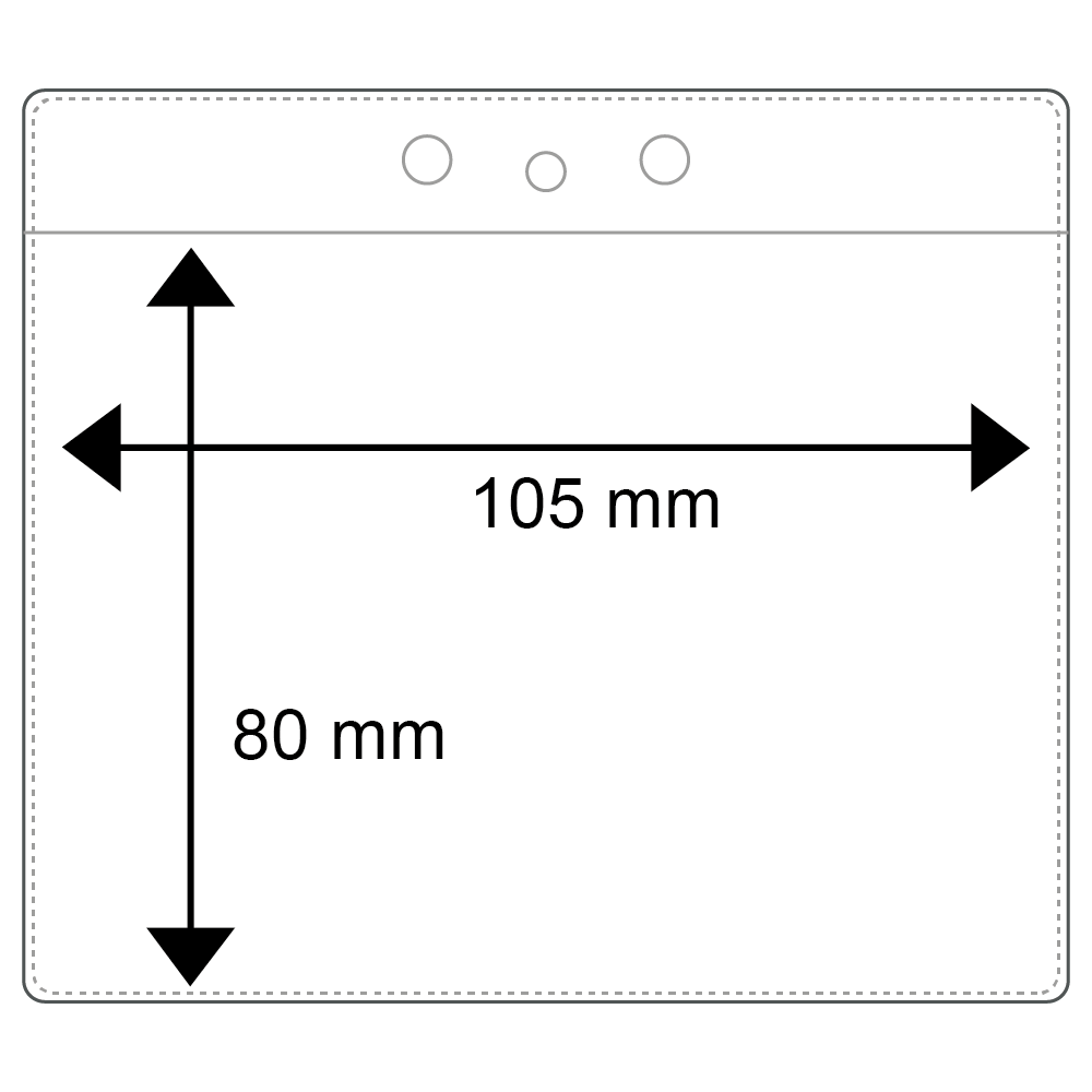 Plastficka horisontell, 105 x 80mm <br> ART.NR 17023-0000
