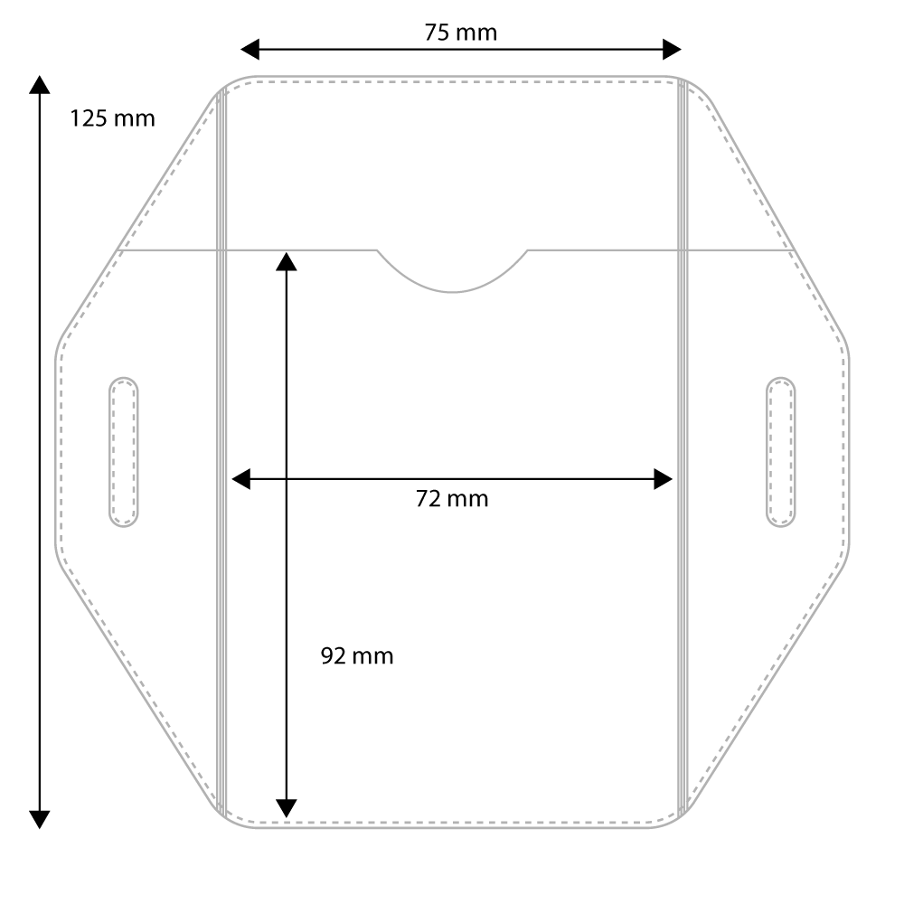 Armficka vertikal, 134x125 mm, utan band <br> Art.nr 17723-1000