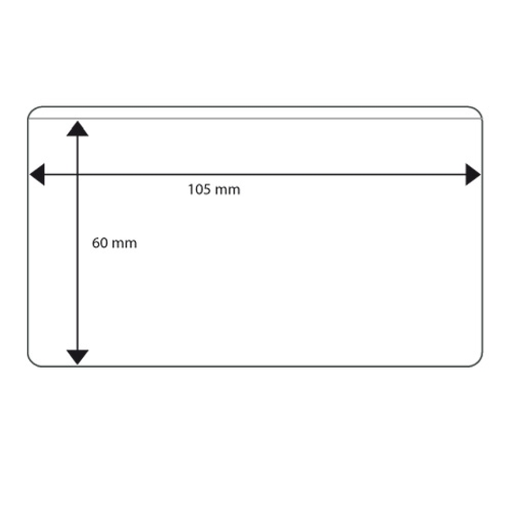 Plastficka, 105x60 mm, självhäftande ficka, vertikal öppning <br> Art.nr 18223-1000