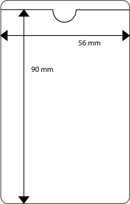 Plastficka vertikal, 90x56 mm <br> Art.nr 18223-1001