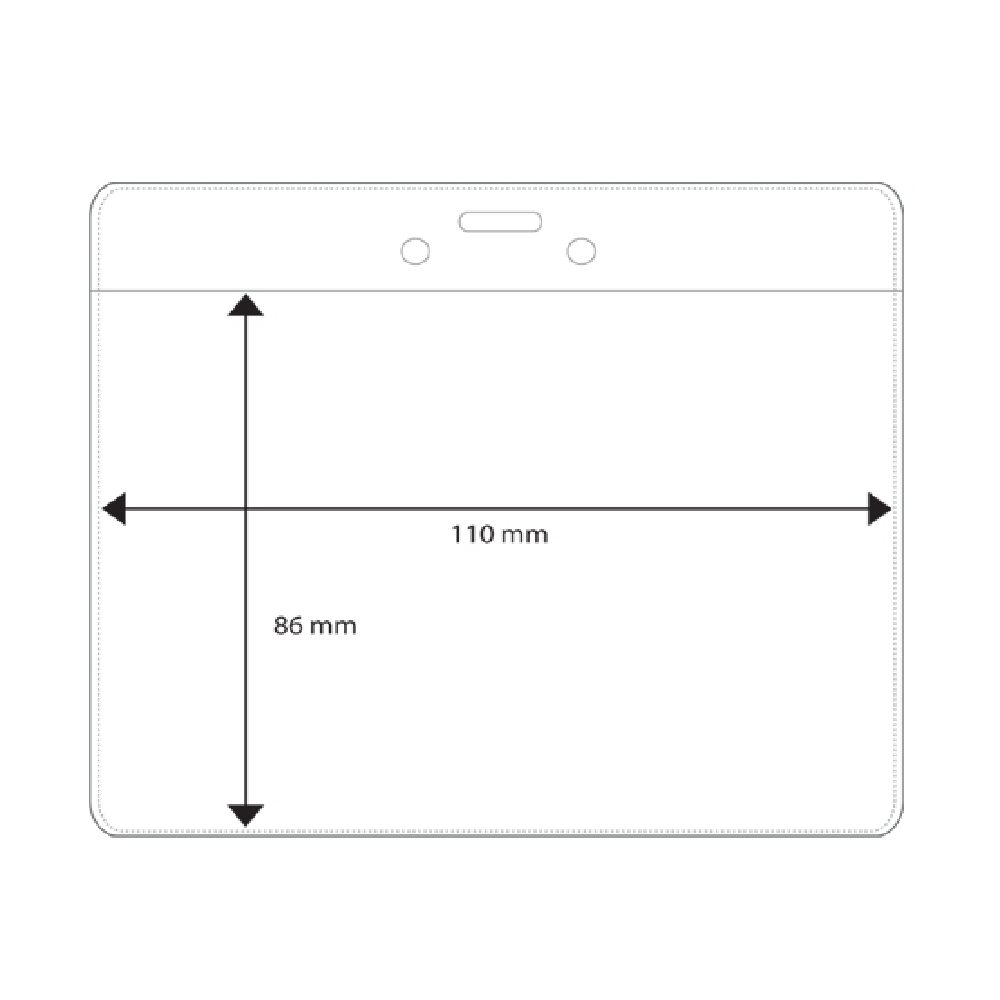 Plastficka horisontell, 110 x 86 mm <br> Art.nr 18723-0000