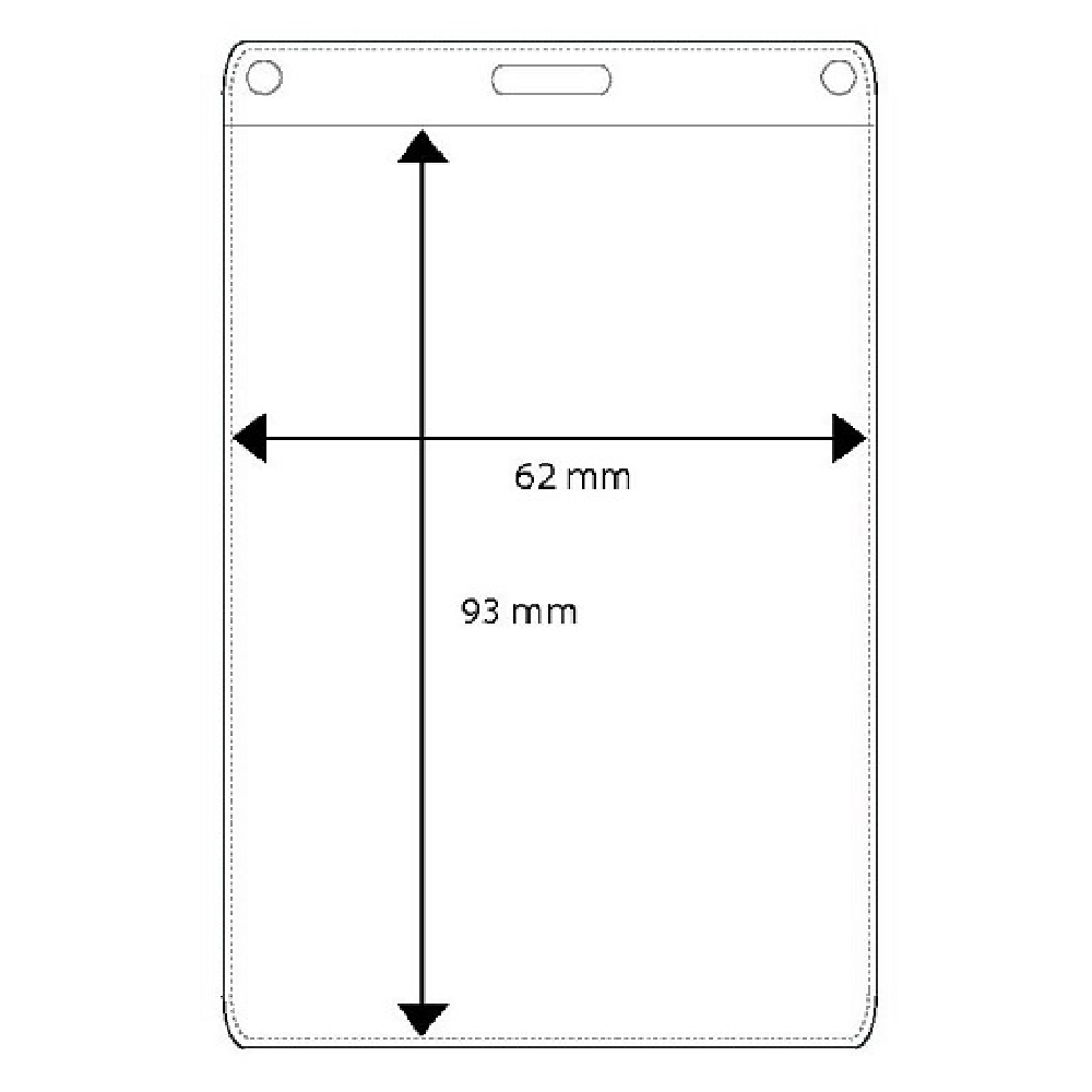 Plastficka vertikal, 62x93 mm, E80, visitkortmodell <br> Art.nr 18823-0000