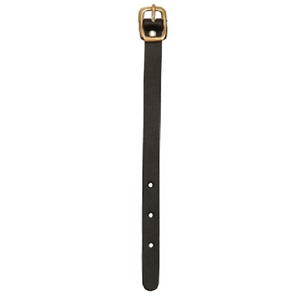 Bagagerem, 150x10 mm, svart läder med kopparspänne <br> Art.nr 59411-1000