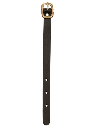 Bagagerem, 150x10 mm, svart läder med kopparspänne <br> Art.nr 59411-1000