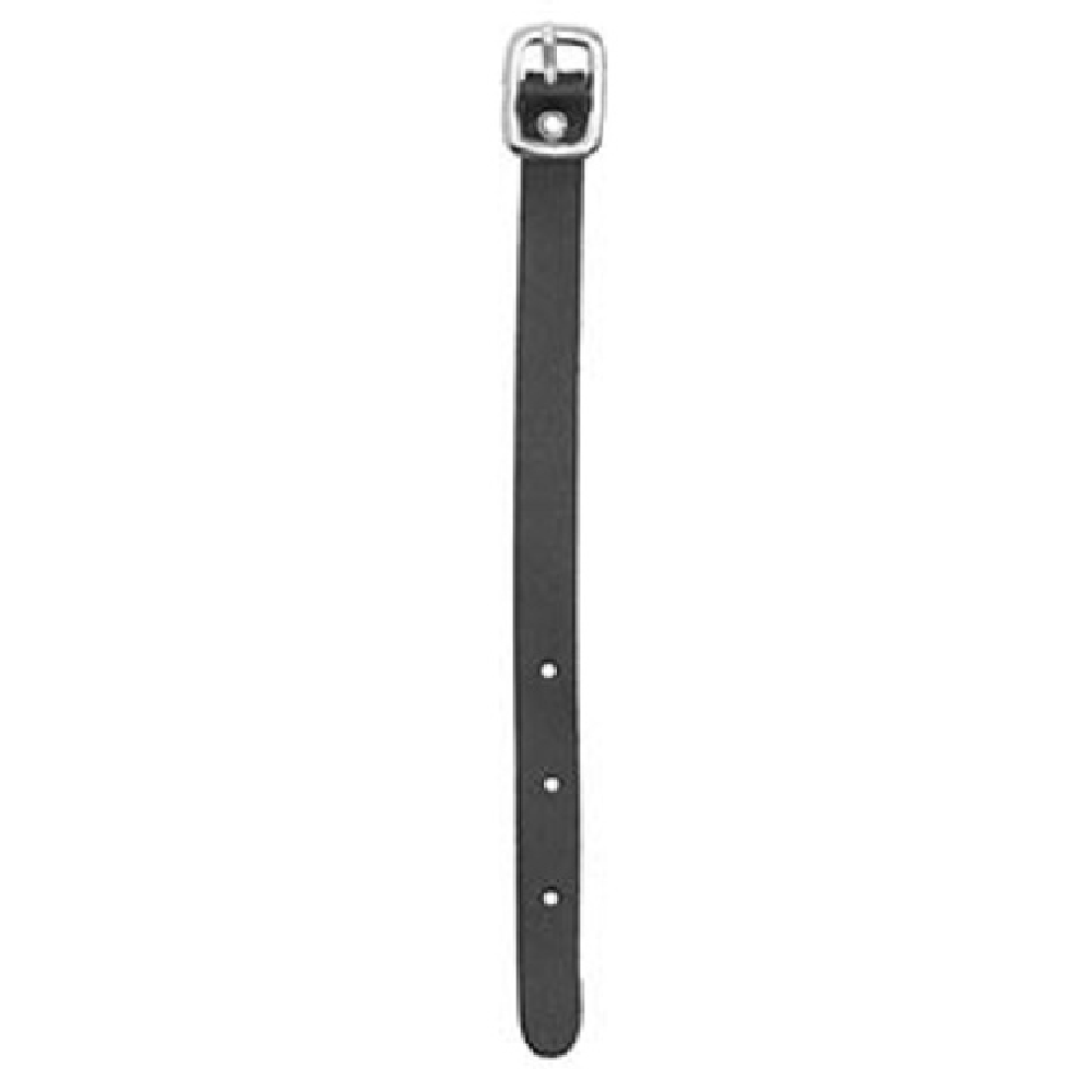 Bagagerem, 150x10 mm, svart läder med silverspänne <br> Art.nr 59411-1010