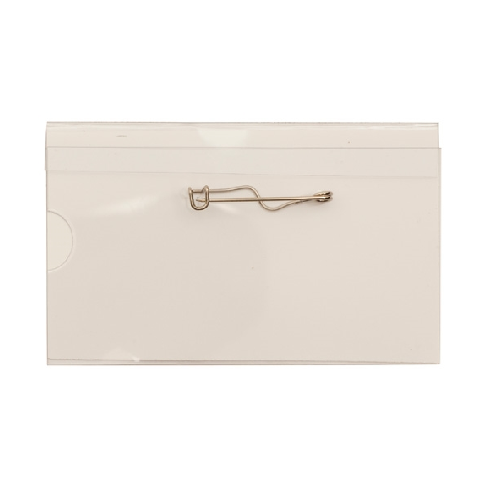 Kongressbricka horisontell, 90x55 mm, säkerhetsnål <br> Art.nr A0003