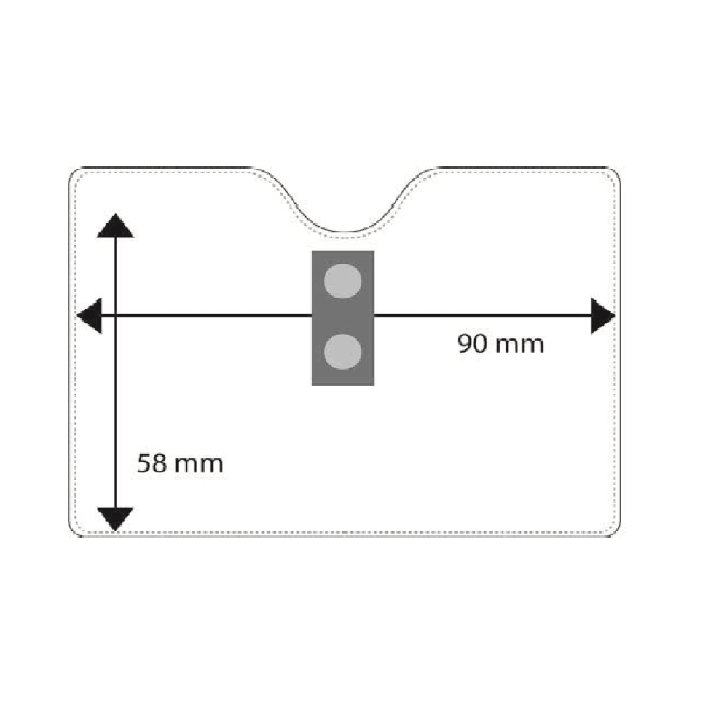 Kongressbricka horisontell, 90x58 mm, mjuk med clip <br> Art.nr A0016-B